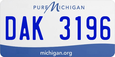 MI license plate DAK3196