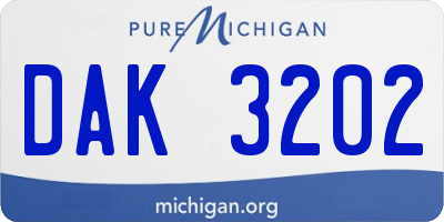 MI license plate DAK3202