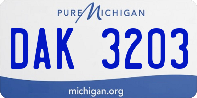MI license plate DAK3203