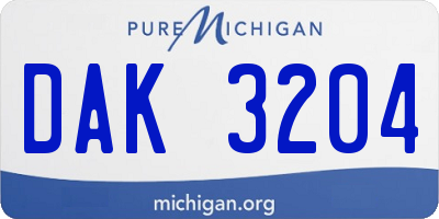 MI license plate DAK3204