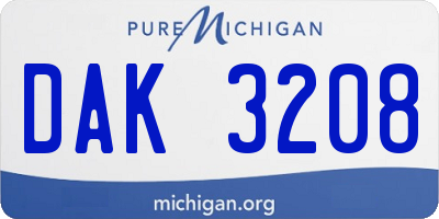 MI license plate DAK3208