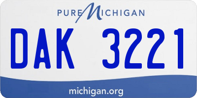 MI license plate DAK3221