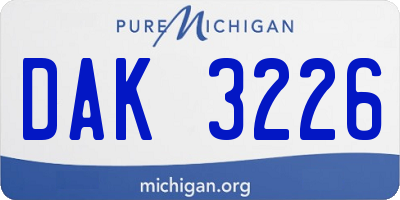 MI license plate DAK3226