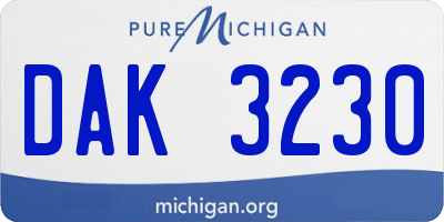 MI license plate DAK3230