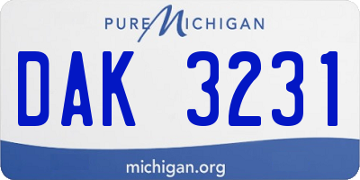 MI license plate DAK3231