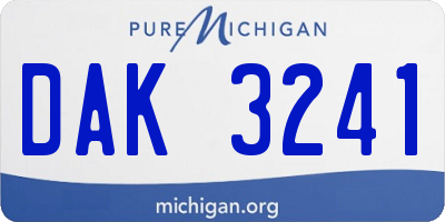 MI license plate DAK3241