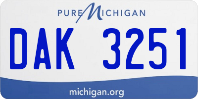 MI license plate DAK3251