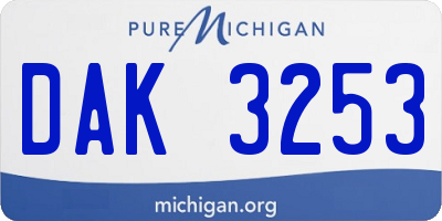 MI license plate DAK3253