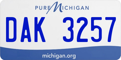 MI license plate DAK3257