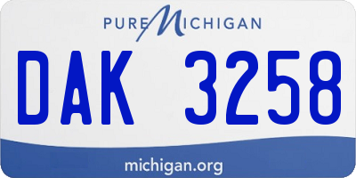 MI license plate DAK3258