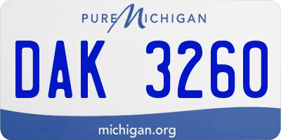 MI license plate DAK3260