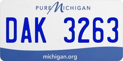 MI license plate DAK3263