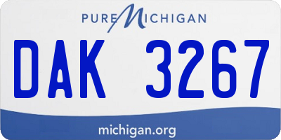 MI license plate DAK3267