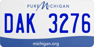 MI license plate DAK3276