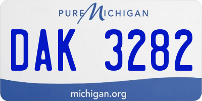 MI license plate DAK3282