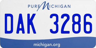 MI license plate DAK3286