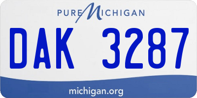 MI license plate DAK3287