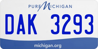 MI license plate DAK3293
