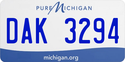 MI license plate DAK3294