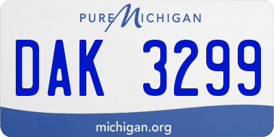 MI license plate DAK3299