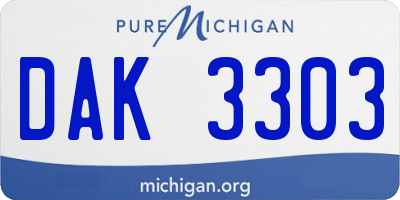 MI license plate DAK3303