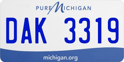 MI license plate DAK3319