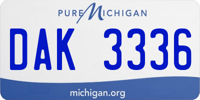 MI license plate DAK3336