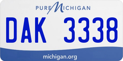 MI license plate DAK3338