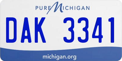 MI license plate DAK3341