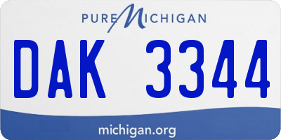 MI license plate DAK3344