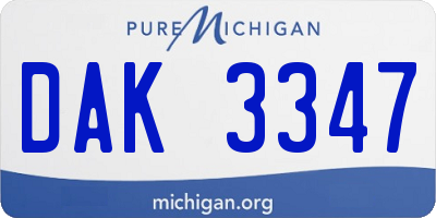 MI license plate DAK3347