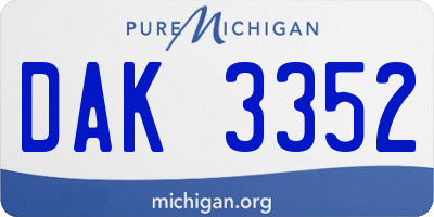 MI license plate DAK3352