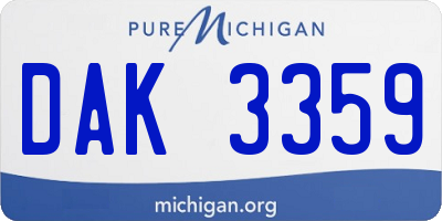 MI license plate DAK3359