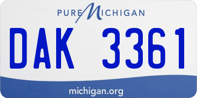 MI license plate DAK3361