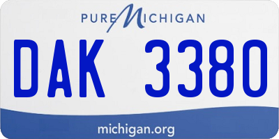 MI license plate DAK3380