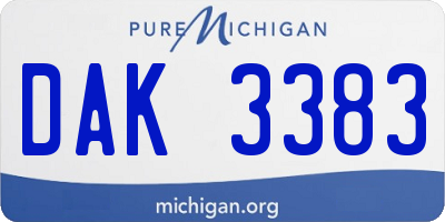 MI license plate DAK3383