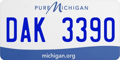 MI license plate DAK3390
