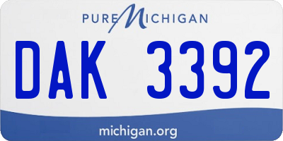 MI license plate DAK3392