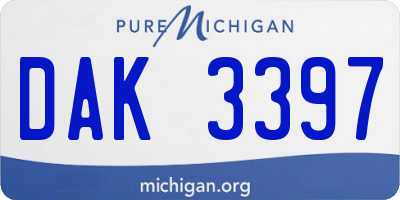 MI license plate DAK3397