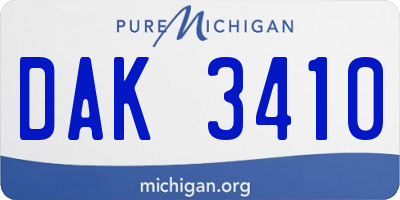 MI license plate DAK3410