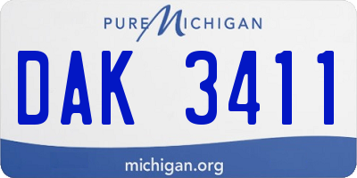 MI license plate DAK3411