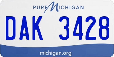 MI license plate DAK3428