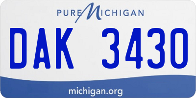 MI license plate DAK3430