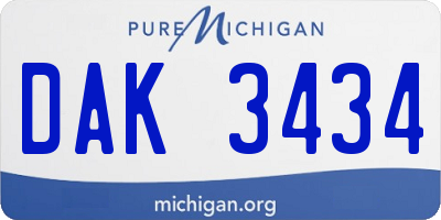 MI license plate DAK3434