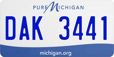 MI license plate DAK3441
