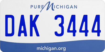 MI license plate DAK3444