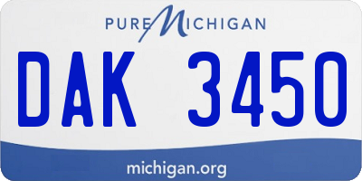 MI license plate DAK3450