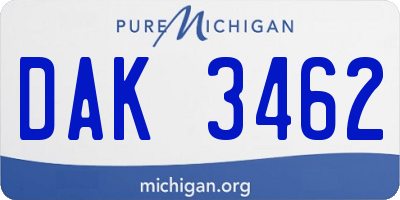 MI license plate DAK3462