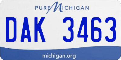 MI license plate DAK3463