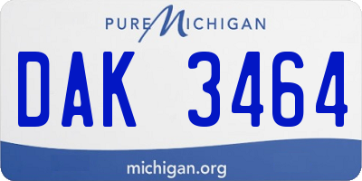 MI license plate DAK3464